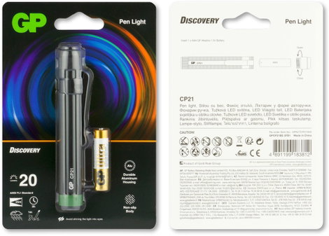 GP Discovery GPDISFLCP21BL812 GPDISFLCP21BL812 Toll lámpa Elemekről üzemeltetett LED 115 mm Fekete 6. kép