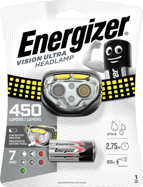 LED-es fejlámpa 450 lm, elemes, Energizer Vision Ultra E301371800 5. kép