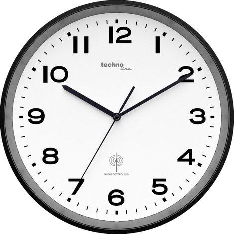 Techno Line WT 8500-3 schwarz Rádiójel vezérlésű Falióra 30 cm x 4.1 cm Fekete 2. kép