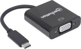 Manhattan 151771 USB / VGA Átalakító [1x USB 3.1 dugó, C típus - 1x VGA alj] Fekete Színkódolt, Hajl