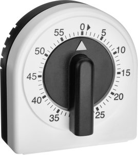 TFA Dostmann Analoger Küchen-Timer Visszaszámláló óra Fehér-fekete analóg