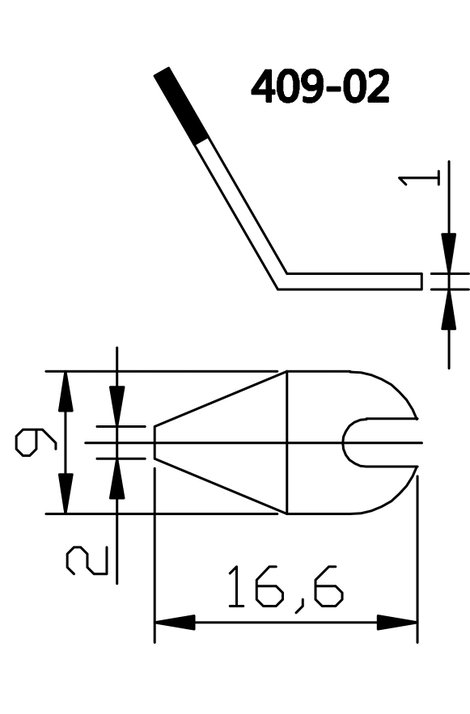 TOOLCRAFT Forrasztóhegy Lapított Hegy méret 2 mm Csúcs hossza 15 mm Tartalom, tartalmi egységek rend 3. kép