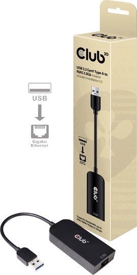 club3D CAC-1420 Hálózati adapter 2.5 GBit/s USB 3.1 (1. generáció), RJ45