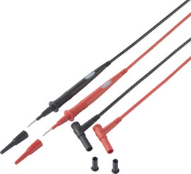 VOLTCRAFT MS-7 Biztonsági mérővezeték [lamellás dugó, 4 mm - Vizsgáló hegy] 1.00 m Fekete, Piros 1 d