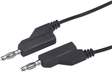 VOLTCRAFT Mérővezeték [lamellás dugó, 4 mm - lamellás dugó, 4 mm] 1.00 m Fekete 1 db 2. kép