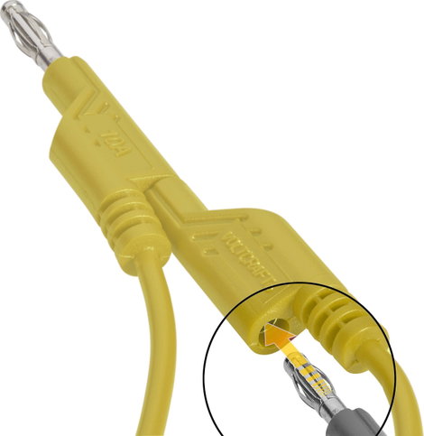 VOLTCRAFT Mérővezeték [lamellás dugó, 4 mm - lamellás dugó, 4 mm] 1.00 m Sárga 1 db 2. kép