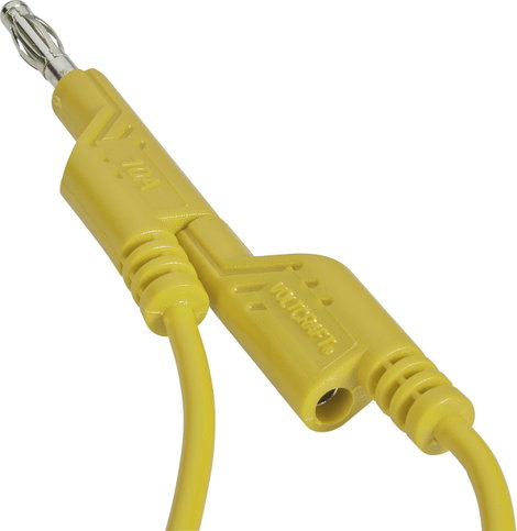 VOLTCRAFT Mérővezeték [lamellás dugó, 4 mm - lamellás dugó, 4 mm] 1.00 m Sárga 1 db 3. kép