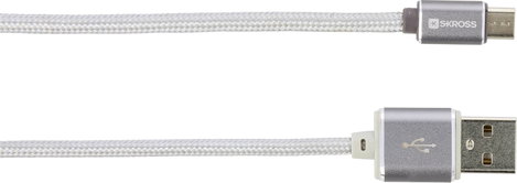 Skross USB kábel USB 2.0 USB-A dugó, USB mikro B dugó 1.00 m Ezüst 2700240