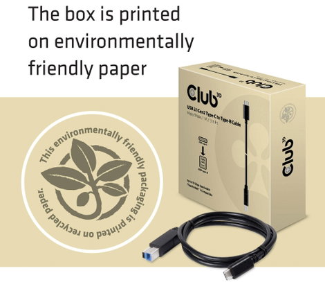 club3D USB kábel USB 3.2 Gen1 (USB 3.0 / USB 3.1 Gen1) USB-C® dugó, USB-B dugó 1.00 m CAC-1524 2. kép