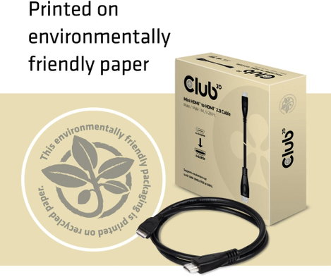 club3D HDMI Csatlakozókábel HDMI mini C dugó, HDMI-A dugó 1.00 m Fekete CAC-1350 HDMI kábel 5. kép