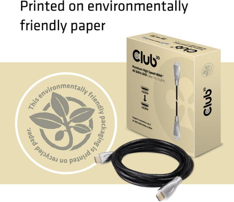 club3D HDMI Csatlakozókábel HDMI-A dugó, HDMI-A dugó 1.00 m Fekete, Ezüst CAC-1311 Fólia árnyékolás, 6. kép
