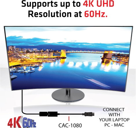 club3D CAC-1080 Kijelző csatlakozó Átalakító [1x DisplayPort dugó - 1x HDMI alj] Fekete 4. kép