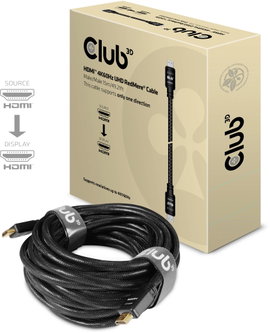 club3D HDMI Csatlakozókábel HDMI-A dugó, HDMI-A dugó 15.00 m Fekete CAC-2314 Lángálló HDMI kábel