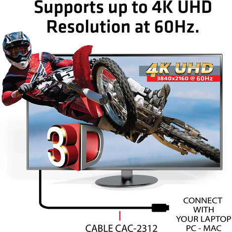 club3D HDMI Csatlakozókábel HDMI-A dugó, HDMI-A dugó 5.00 m Fekete CAC-2312 High Speed-HDMI Ethernet 3. kép