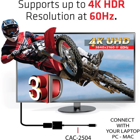 club3D CAC-2504 USB Átalakító [1x USB 3.1 dugó, C típus - 1x HDMI alj] Fekete 3. kép