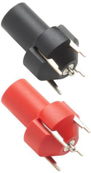 Pomona Electronics 73096-2 Inline 4 mm-es biztonsági aljzat a NYÁK-hoz Piros