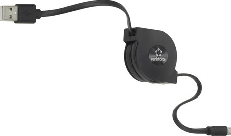 Renkforce USB kábel USB 2.0 USB-A dugó, USB mikro B dugó 0.80 m Fekete RF-4352332 4. kép