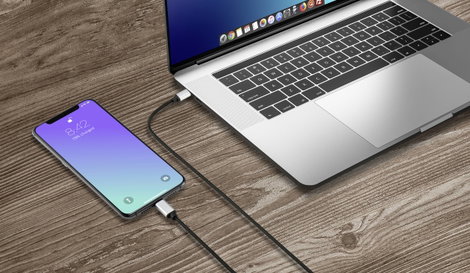 Renkforce Cell phone Csatlakozókábel [1x USB-C® dugó - 1x Apple Dock dugó Lightning] 2.00 m Fekete 3. kép