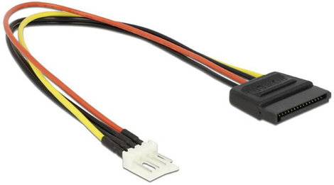 Delock Áram Csatlakozókábel [1x SATA tápcsatlakozó dugó, 15 pólusú - 1x Floppy dugó, 4 pólusú] 0.24  2. kép