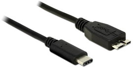 Delock USB kábel USB 3.2 Gen1 (USB 3.0 / USB 3.1 Gen1) USB-C® dugó, USB mikro B 3.0 dugó 1.00 m Feke