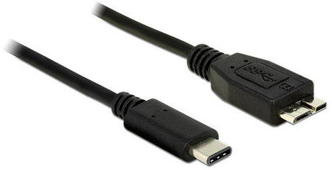 Delock USB kábel USB 3.2 Gen1 (USB 3.0 / USB 3.1 Gen1) USB-C® dugó, USB mikro B 3.0 dugó 1.00 m Feke