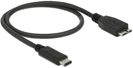 Delock USB kábel USB 3.2 Gen1 (USB 3.0 / USB 3.1 Gen1) USB-C® dugó, USB mikro B 3.0 dugó 1.00 m Feke 2. kép