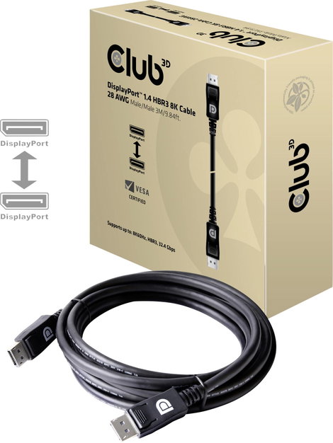 club3D Kijelző csatlakozó Csatlakozókábel DisplayPort dugó, DisplayPort dugó 3.00 m Ezüst CAC-1060 U 5. kép