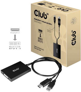 club3D CAC-1010 Kijelző csatlakozó Átalakító [1x DisplayPort dugó, USB 2.0 dugó, A típus - 1x DVI al
