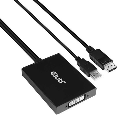 club3D CAC-1010 Kijelző csatlakozó Átalakító [1x DisplayPort dugó, USB 2.0 dugó, A típus - 1x DVI al 4. kép