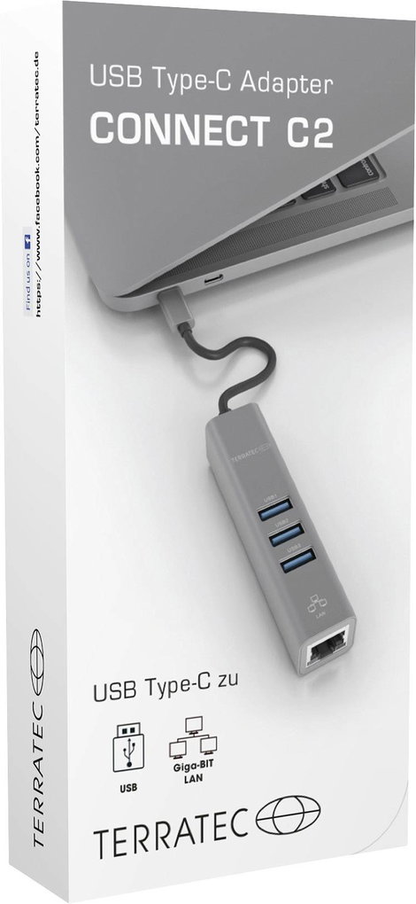 Terratec CONNECT C2 USB-C® (USB 3.1) Multiport hub Szürke 2. kép