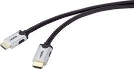HDMI kábel, HDMI dugó - HDMI dugó, 0,5 m, fekete, Ulra HD (8K) SpeaKa Professional SP-9063160