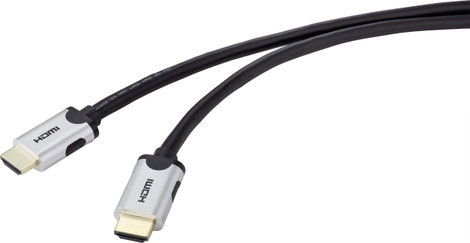 HDMI kábel, HDMI dugó - HDMI dugó, 0,5 m, fekete, Ulra HD (8K) SpeaKa Professional SP-9063160