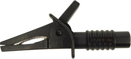 Cliff CRC/01 Biztonsági krokodilcsipesz Dugaszoló csatlakozó, 4 mm CAT II 1000 V, CAT III 600 V Feke