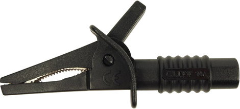 Cliff CRC/01 Biztonsági krokodilcsipesz Dugaszoló csatlakozó, 4 mm CAT II 1000 V, CAT III 600 V Feke