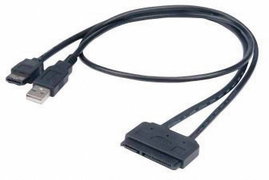 Akasa Merevlemez/SSD Átalakító [1x SATA kombi alj, 7+15 pólusú - 1x USB 2.0 dugó, A típus, eSATA dug