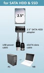 Akasa Merevlemez/SSD Átalakító [1x SATA kombi alj, 7+15 pólusú - 1x USB 2.0 dugó, A típus, eSATA dug 6. bélyegkép