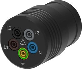 Schützinger SA 8713 Mérőadapter CEE dugó, 32 A, 5 pólusú - Alj, 4 mm Érintésbiztos Fekete