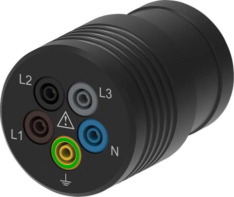 Schützinger SA 8713 Mérőadapter CEE dugó, 32 A, 5 pólusú - Alj, 4 mm Érintésbiztos Fekete