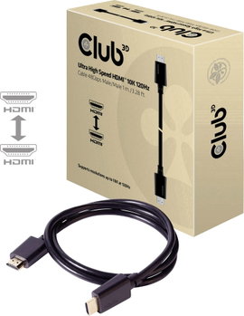 club3D HDMI Csatlakozókábel HDMI-A dugó, HDMI-A dugó 1.00 m Fekete CAC-1371 HDMI kábel