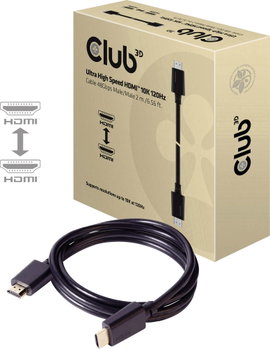 club3D HDMI Csatlakozókábel HDMI-A dugó, HDMI-A dugó 2.00 m Fekete CAC-1372 HDMI kábel