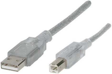 Renkforce USB kábel USB 2.0 USB-A dugó, USB-B dugó 5.00 m Átlátszó RF-4538146