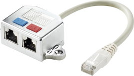 Renkforce RJ45 Hálózat T adapter CAT 5e [2x RJ45 alj - 1x RJ45 dugó] 15.00 cm Fémes