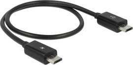 Delock USB kábel USB 2.0 USB mikro B dugó, USB mikro B dugó 0.30 m Fekete OTG funkcióval 83570