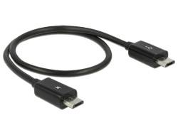 Delock USB kábel USB 2.0 USB mikro B dugó, USB mikro B dugó 0.30 m Fekete OTG funkcióval 83570 3. kép