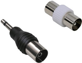 BKL Electronic 0403544 Jack-koax adapter készlet Csatlakozók: Jack dugó, 3,5 mm, Koaxiális alj, IEC,