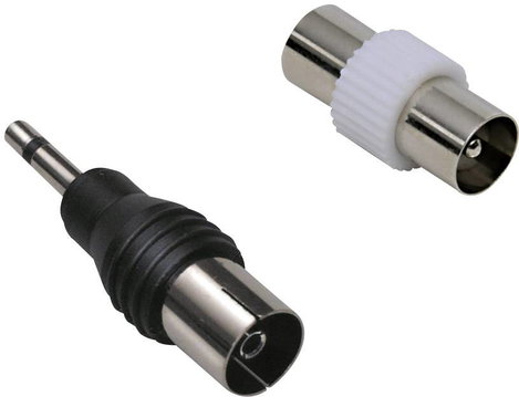 BKL Electronic 0403544 Jack-koax adapter készlet Csatlakozók: Jack dugó, 3,5 mm, Koaxiális alj, IEC,