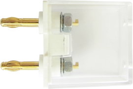 Schnepp G1 2AU Mérőadapter lamellás dugó, 4 mm - Alj, 4 mm Egymásba rakható Fehér