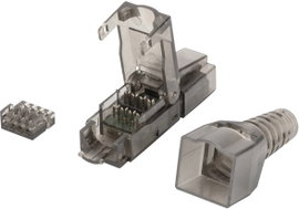 Digitus RJ45 Hálózat Átalakító CAT 6A [1x Vágó szorító, Vágó szorító csatlakozó - 1x RJ45 dugó, RJ45