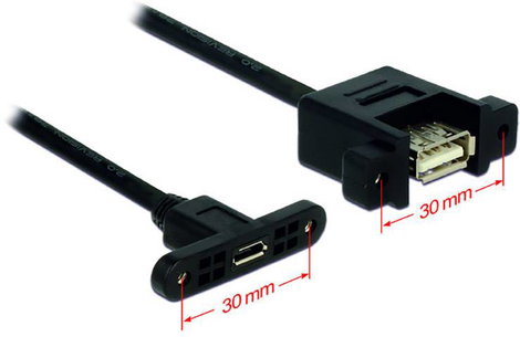 Delock USB kábel USB 2.0 USB mikro B alj, USB-A alj 0.25 m Fekete 85109 2. kép