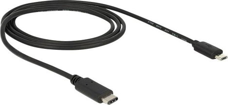 Delock USB kábel USB 2.0 USB-C® dugó, USB mikro B dugó 1.00 m Fekete 83602 2. kép
